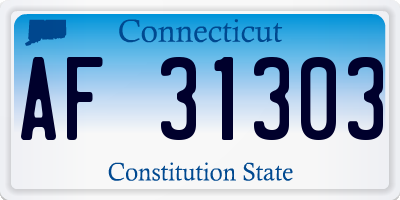 CT license plate AF31303