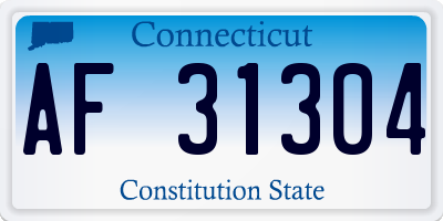 CT license plate AF31304