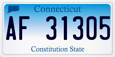 CT license plate AF31305
