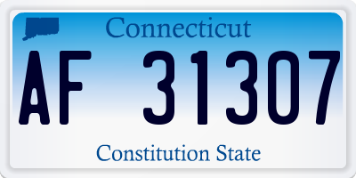 CT license plate AF31307