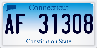 CT license plate AF31308