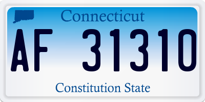 CT license plate AF31310