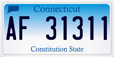 CT license plate AF31311