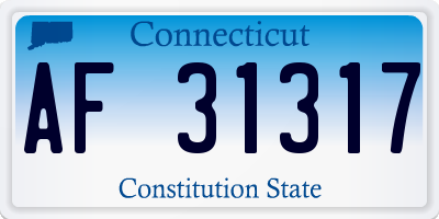 CT license plate AF31317