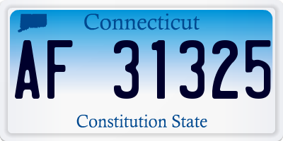 CT license plate AF31325