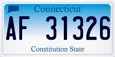 CT license plate AF31326
