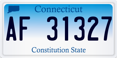 CT license plate AF31327