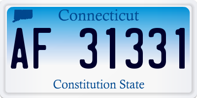 CT license plate AF31331
