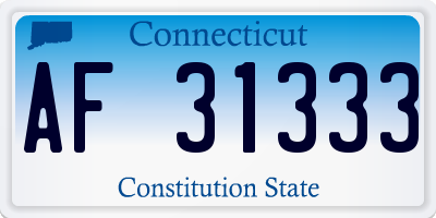 CT license plate AF31333