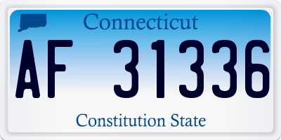 CT license plate AF31336
