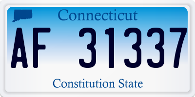 CT license plate AF31337