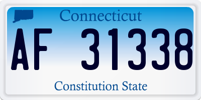 CT license plate AF31338