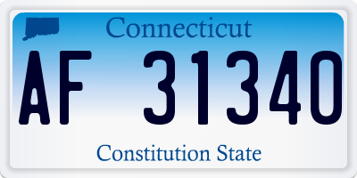 CT license plate AF31340