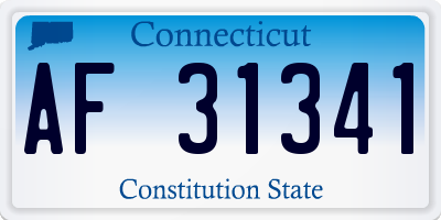 CT license plate AF31341
