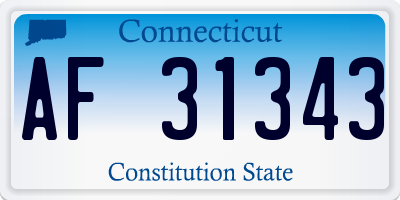 CT license plate AF31343