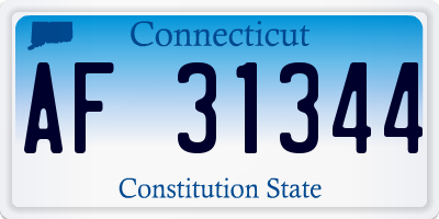 CT license plate AF31344