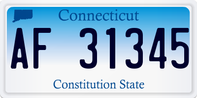 CT license plate AF31345
