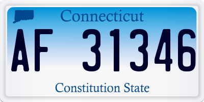CT license plate AF31346