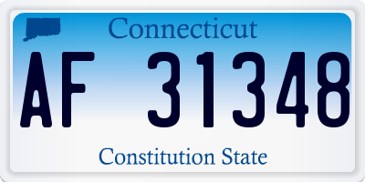 CT license plate AF31348