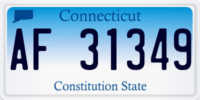 CT license plate AF31349