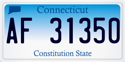 CT license plate AF31350
