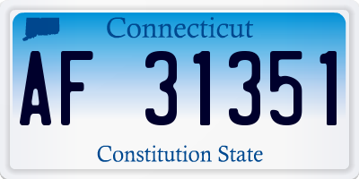 CT license plate AF31351
