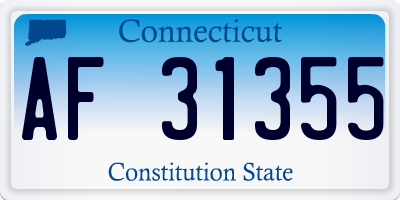 CT license plate AF31355