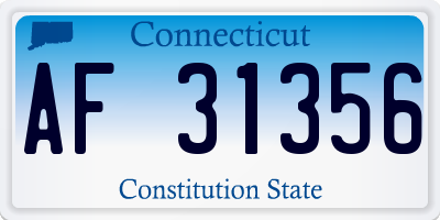 CT license plate AF31356