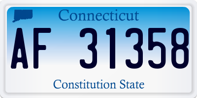 CT license plate AF31358