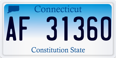 CT license plate AF31360