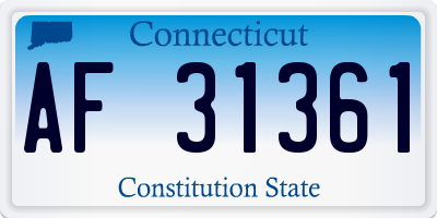 CT license plate AF31361
