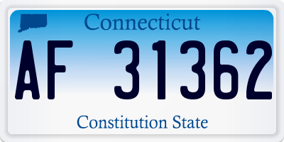 CT license plate AF31362