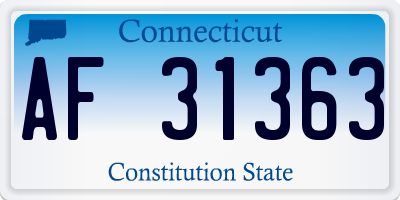 CT license plate AF31363