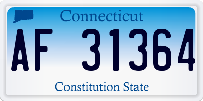 CT license plate AF31364