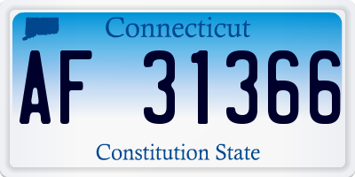 CT license plate AF31366