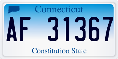 CT license plate AF31367