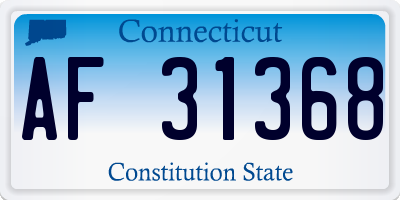 CT license plate AF31368