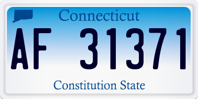 CT license plate AF31371