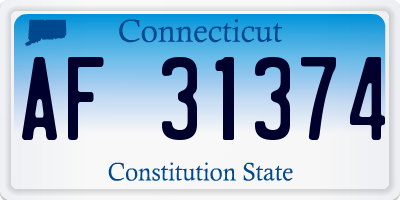 CT license plate AF31374