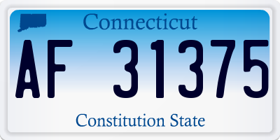 CT license plate AF31375