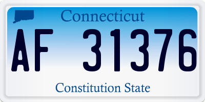 CT license plate AF31376