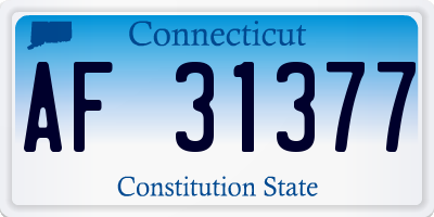 CT license plate AF31377