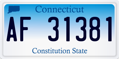 CT license plate AF31381