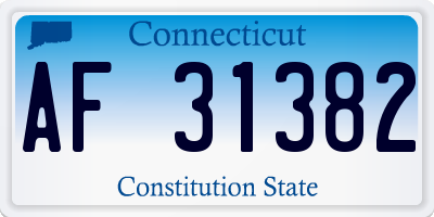 CT license plate AF31382