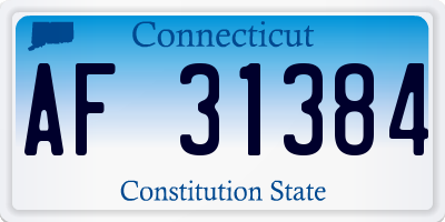 CT license plate AF31384