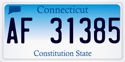 CT license plate AF31385