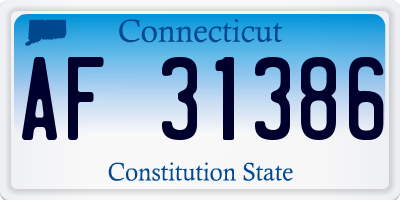 CT license plate AF31386