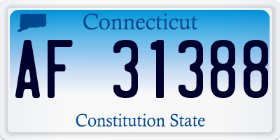 CT license plate AF31388