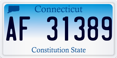 CT license plate AF31389