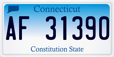 CT license plate AF31390